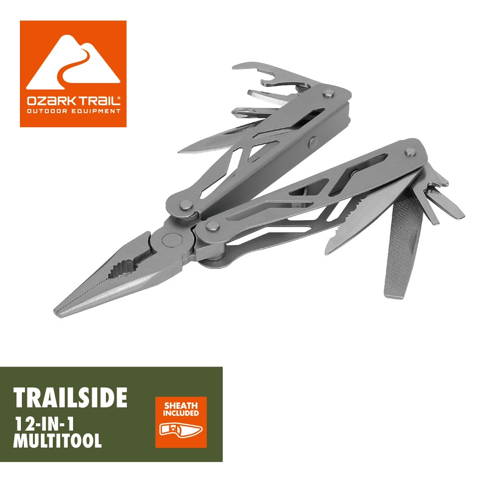 Edc Everyday Carry Gear - 12-in-1 Multi-Tool for Camping Hiking Survival