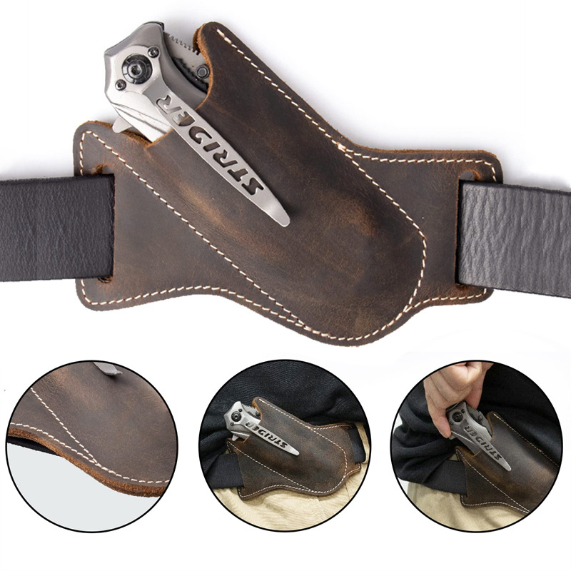 Leather Folding Knife Sheath,  - огляд і ціна Edc Carry Pocket Pouch